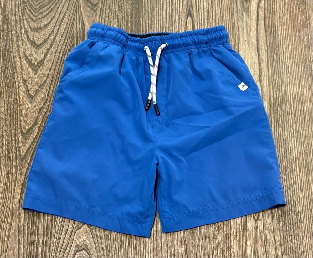 Tommy Bahama Active Youth Boys Elastic Waist Swim Shorts Cobalt Blue Medium